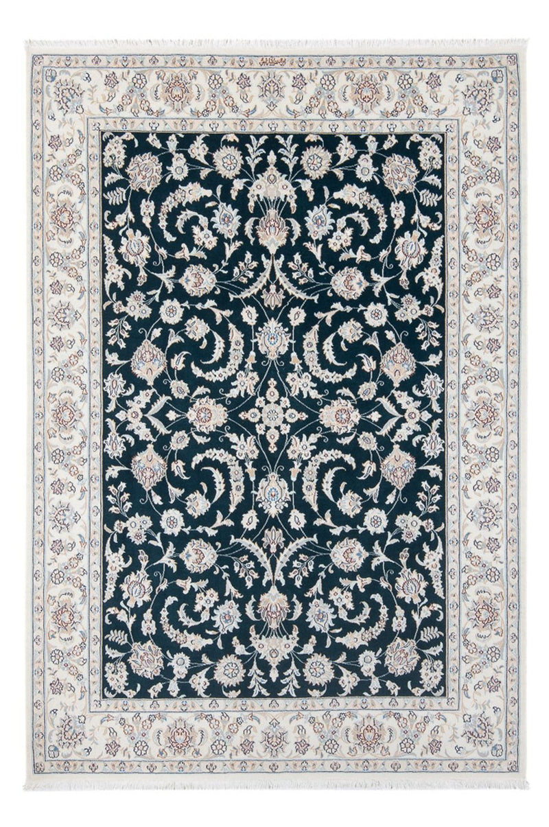 Persisk tæppe - Nain - Premium - 210 x 148 cm - mørkeblå