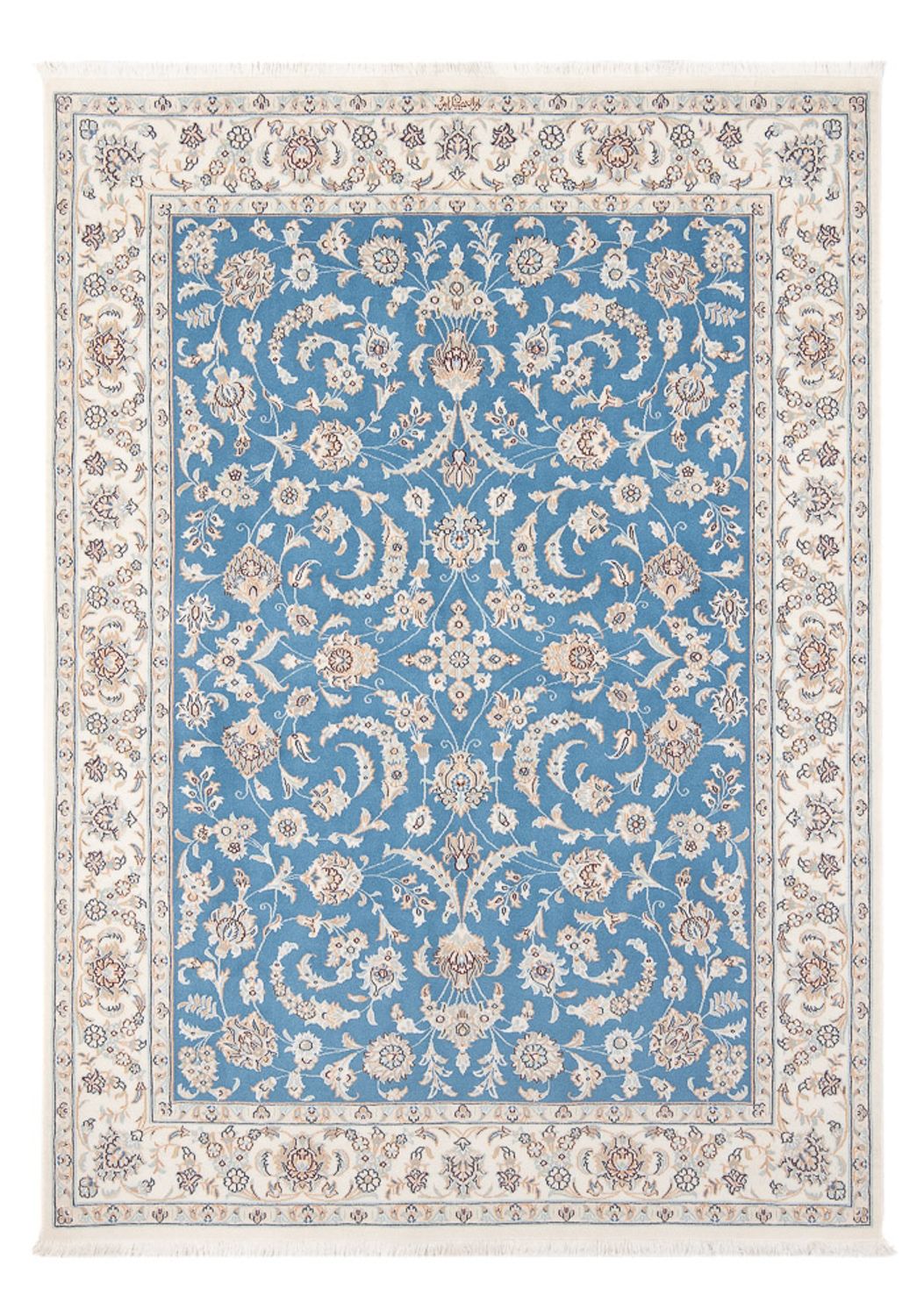 Persisk tæppe - Nain - Premium - 200 x 147 cm - blå