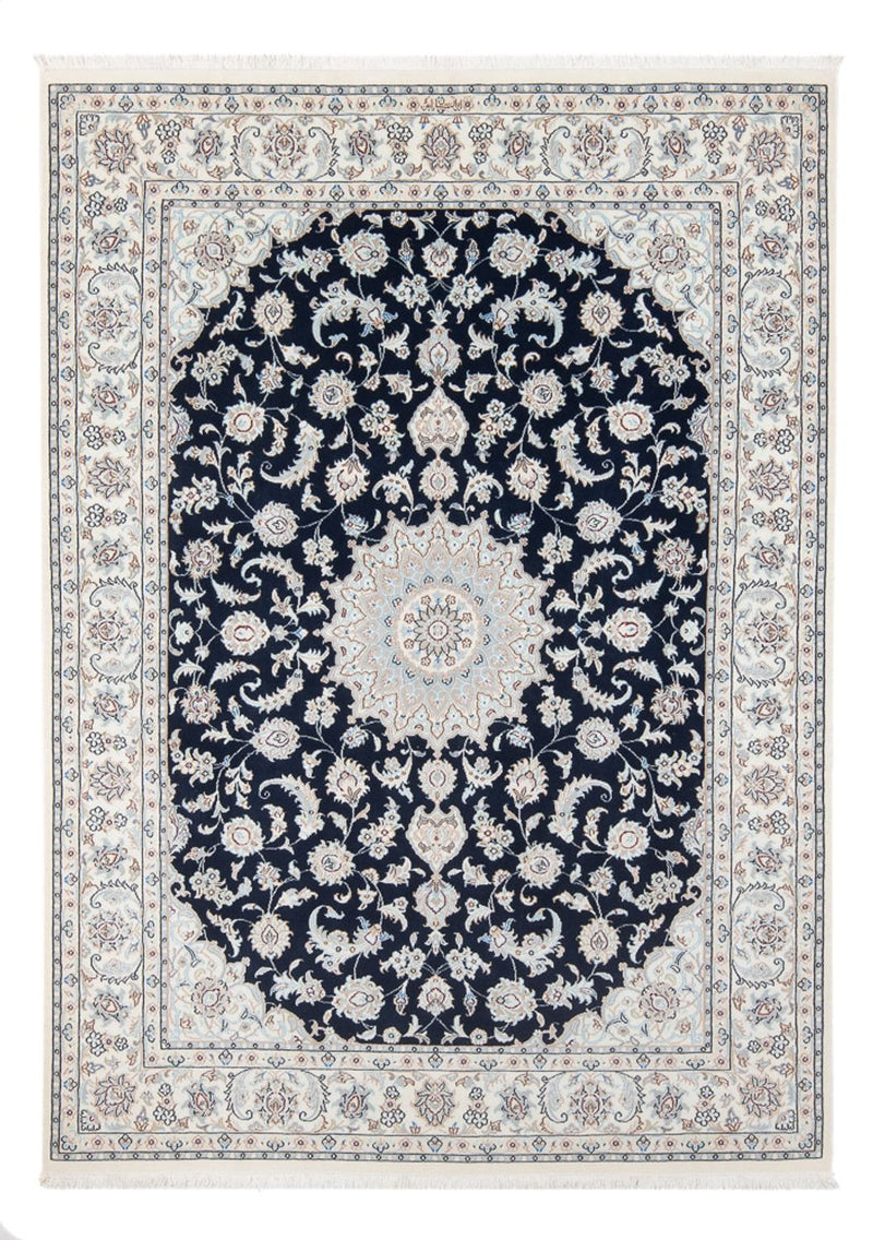 Persisk tæppe - Nain - Premium - 202 x 150 cm - mørkeblå