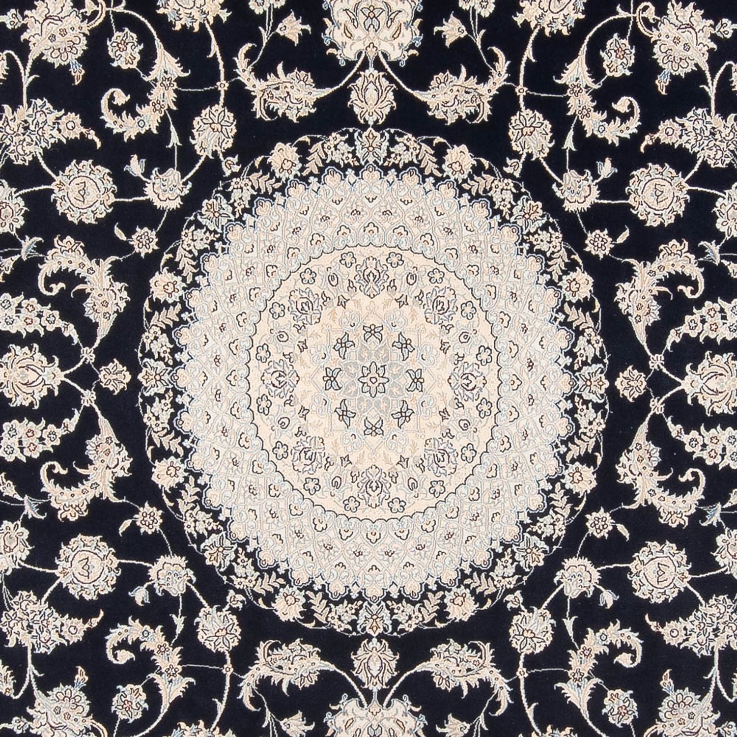 Persisk tæppe - Nain - Premium - 352 x 247 cm - mørkeblå