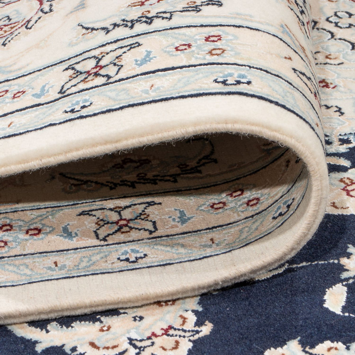 Persisk tæppe - Nain - Premium - 352 x 247 cm - mørkeblå