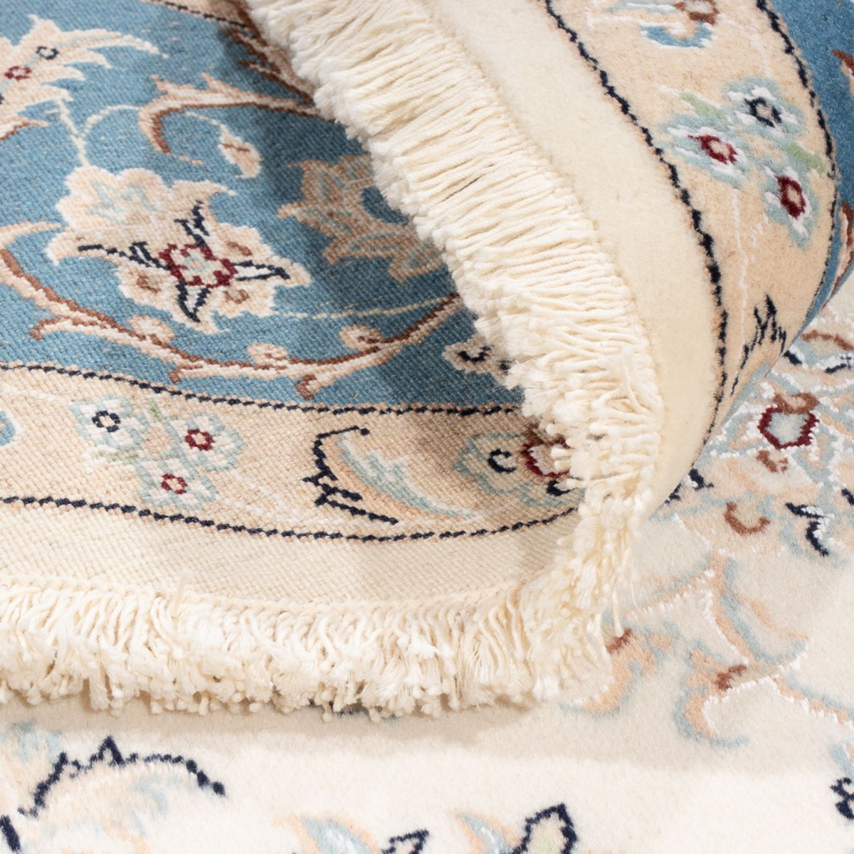 Persisk tæppe - Nain rundt  - 200 x 200 cm - creme