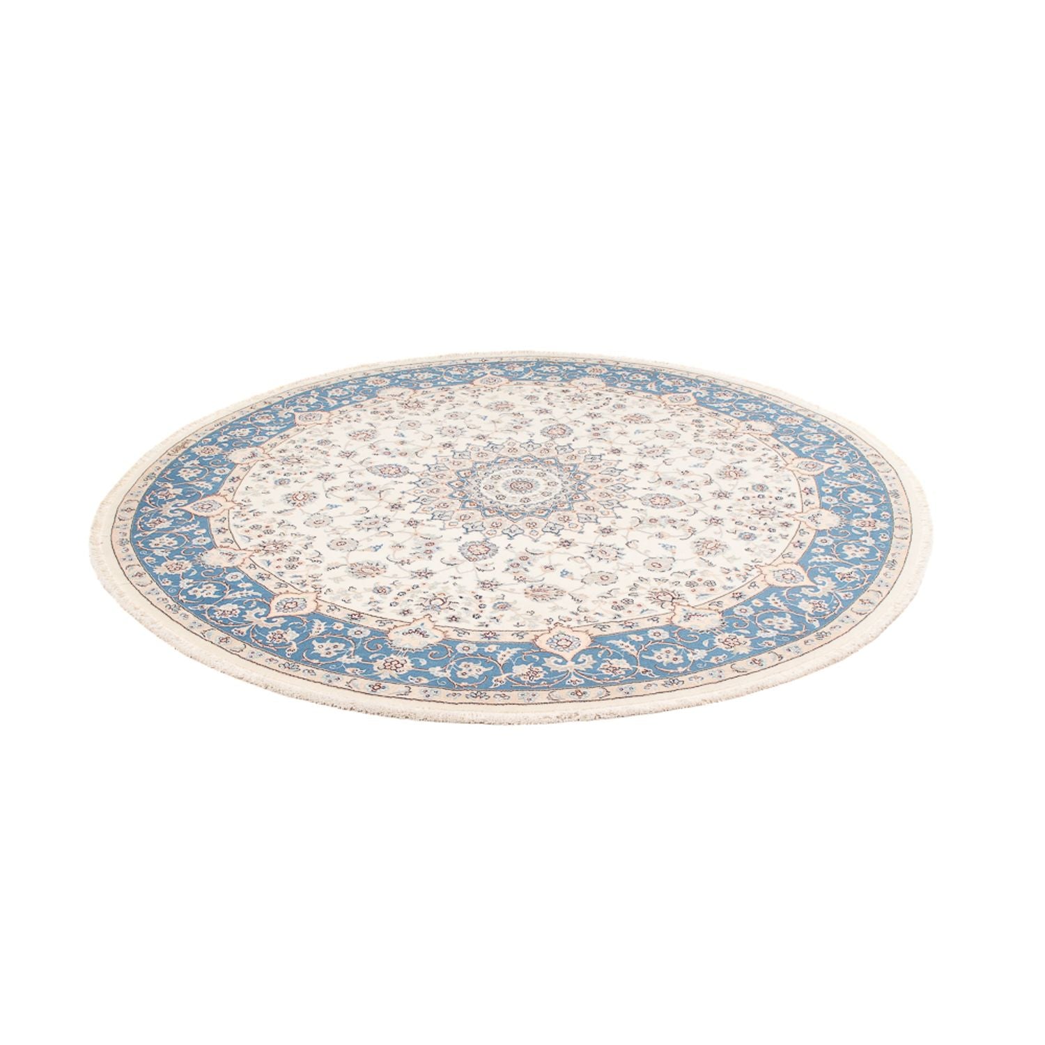 Persisk tæppe - Nain rundt  - 200 x 200 cm - creme