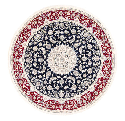 Persisk tæppe - Nain rundt  - 200 x 200 cm - mørkeblå