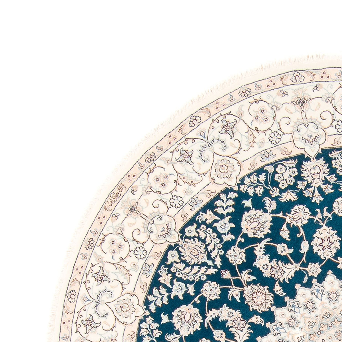 Persisk tæppe - Nain rundt  - 200 x 200 cm - blå