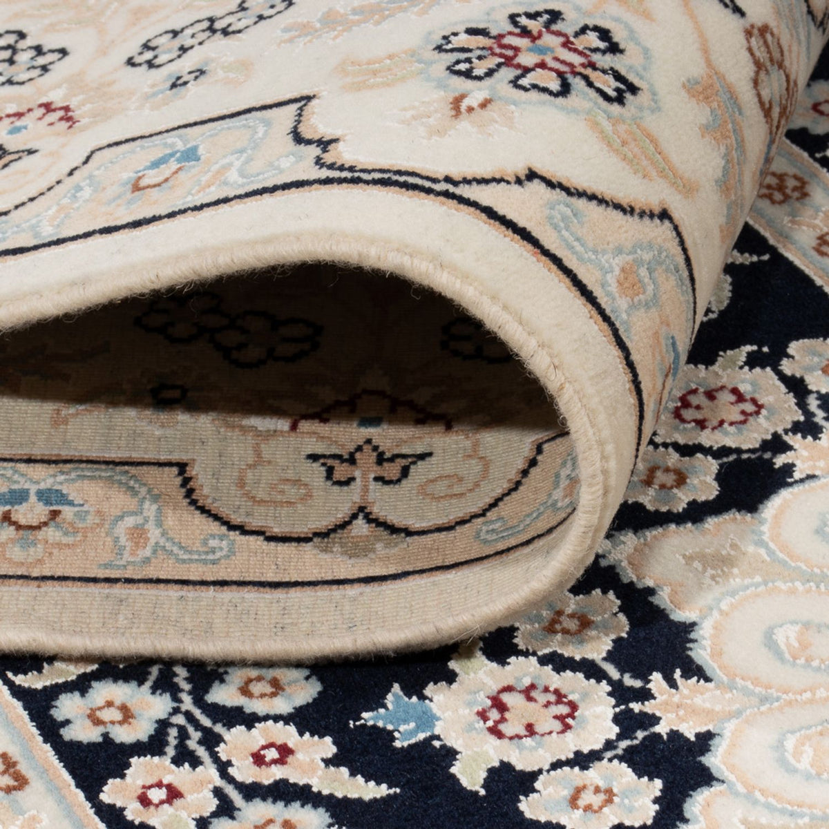 Persisk tæppe - Nain - 233 x 170 cm - mørkeblå