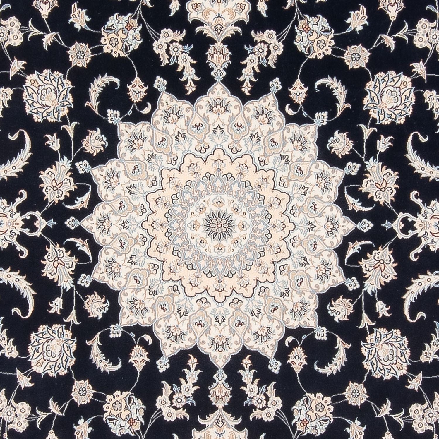 Persisk tæppe - Nain - Premium - 275 x 228 cm - mørkeblå