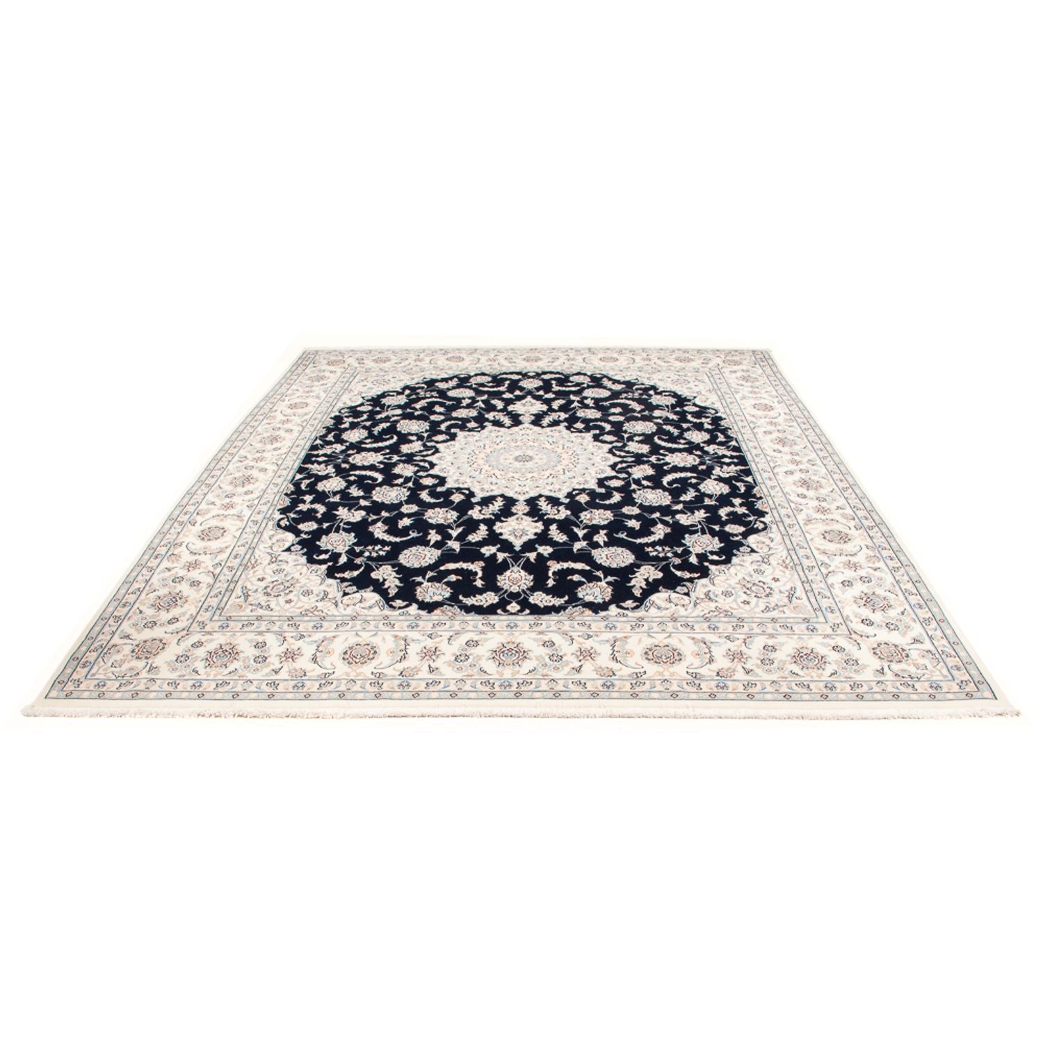 Persisk tæppe - Nain - Premium - 275 x 228 cm - mørkeblå