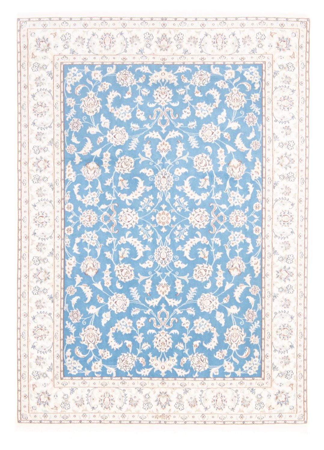 Persisk tæppe - Nain - Royal - 202 x 148 cm - lyseblå
