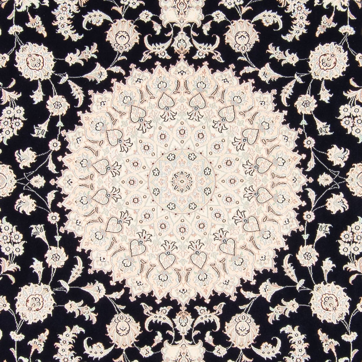 Persisk tæppe - Nain firkantet  - 258 x 246 cm - mørkeblå