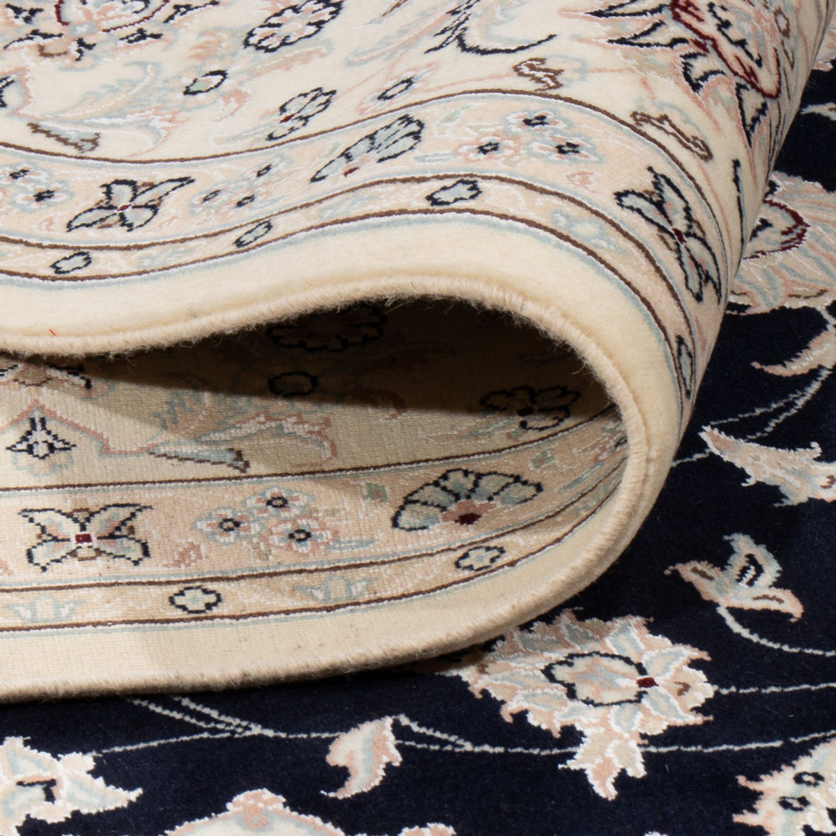 Persisk tæppe - Nain firkantet  - 258 x 246 cm - mørkeblå