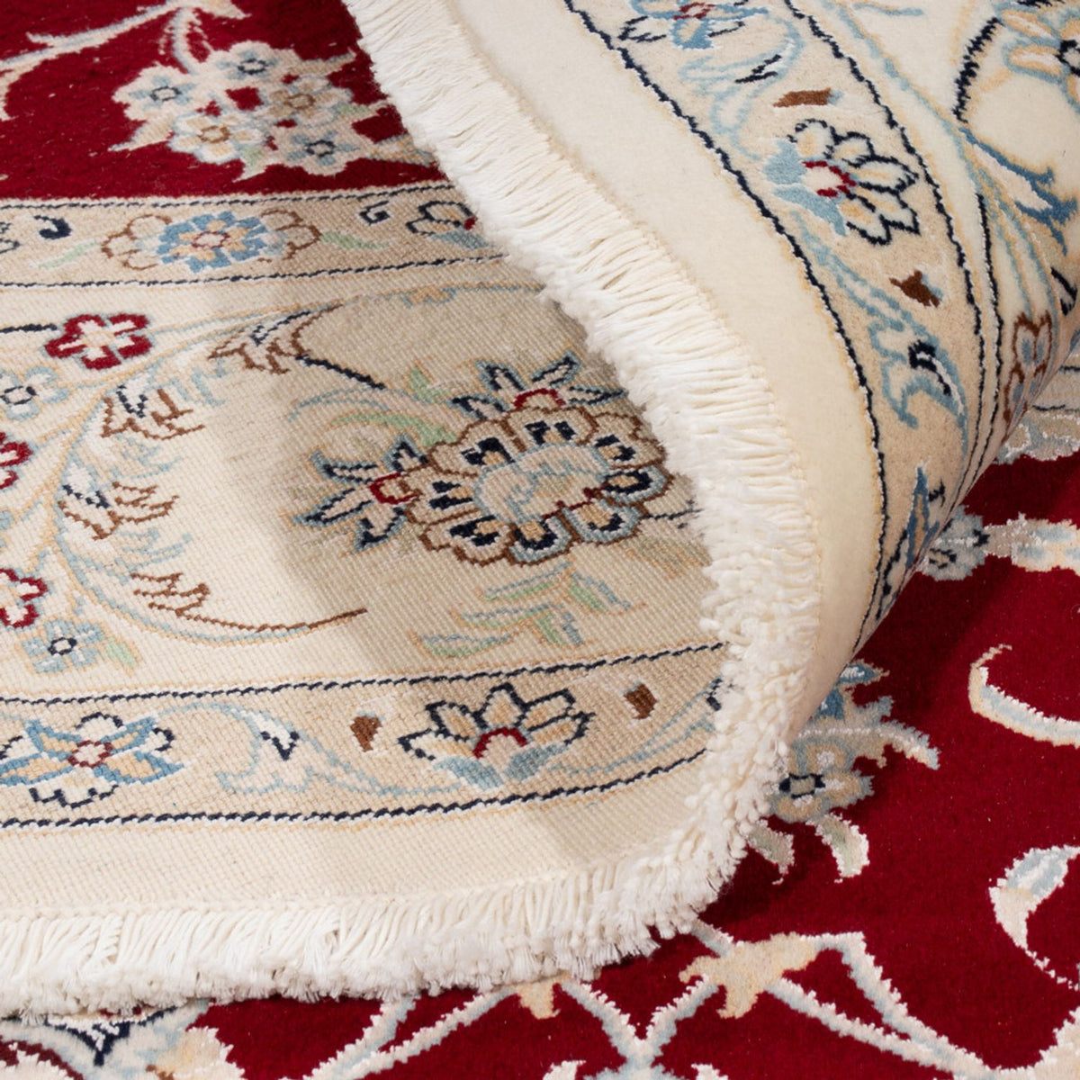 Persisk tæppe - Nain rundt  - 200 x 200 cm - rød