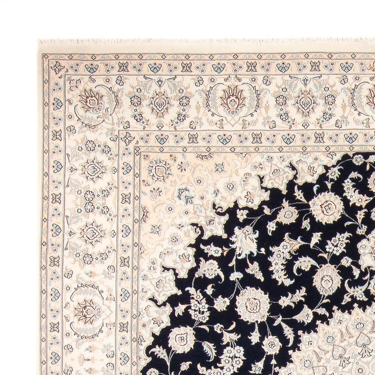 Persisk tæppe - Nain - 267 x 247 cm - mørkeblå