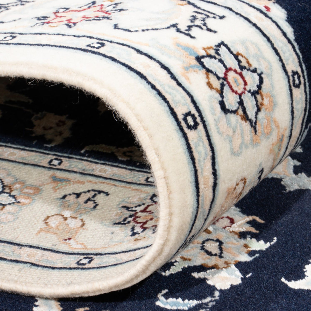 Løber Persisk tæppe - Nain - Royal - 197 x 80 cm - mørkeblå