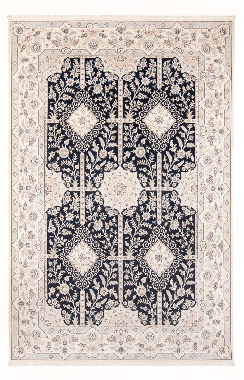 Persisk tæppe - Nain - Premium - 295 x 200 cm - mørkeblå
