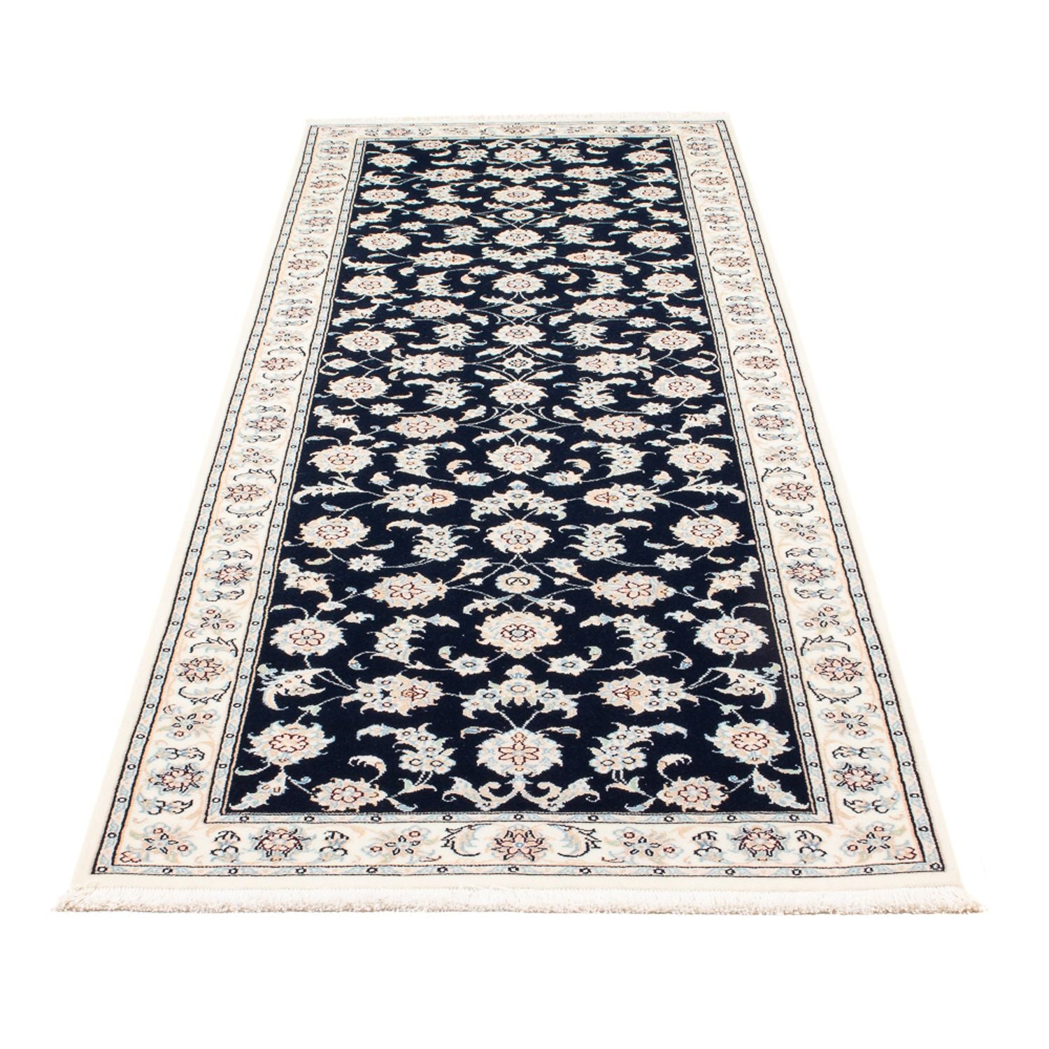 Løber Persisk tæppe - Nain - Premium - 250 x 81 cm - mørkeblå