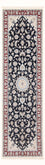 Løber Persisk tæppe - Nain - Premium - 250 x 80 cm - mørkeblå
