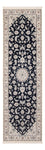 Løber Persisk tæppe - Nain - Premium - 253 x 81 cm - mørkeblå
