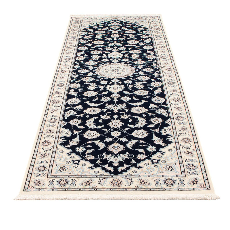 Løber Persisk tæppe - Nain - Premium - 253 x 81 cm - mørkeblå