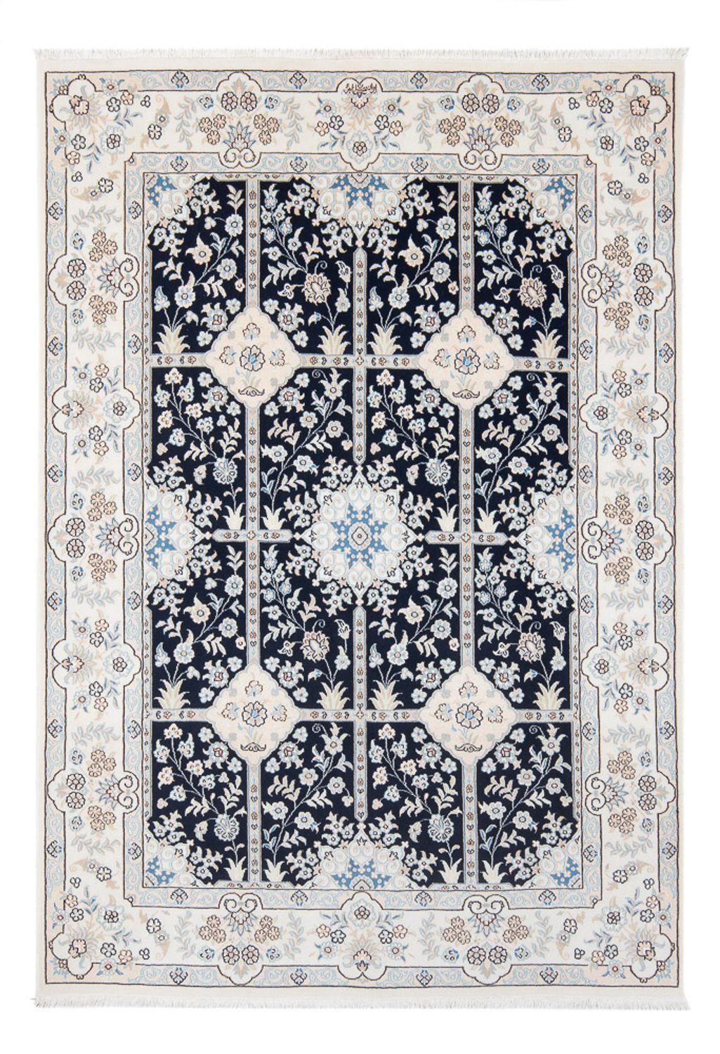 Persisk tæppe - Nain - Premium - 205 x 150 cm - mørkeblå