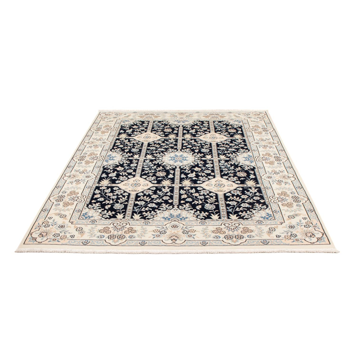 Persisk tæppe - Nain - Premium - 205 x 150 cm - mørkeblå