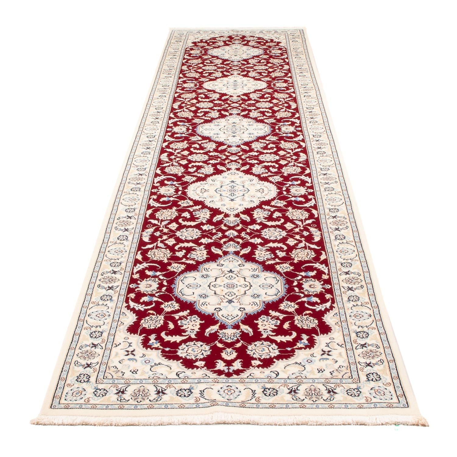 Løber Persisk tæppe - Nain - Premium - 382 x 89 cm - rød