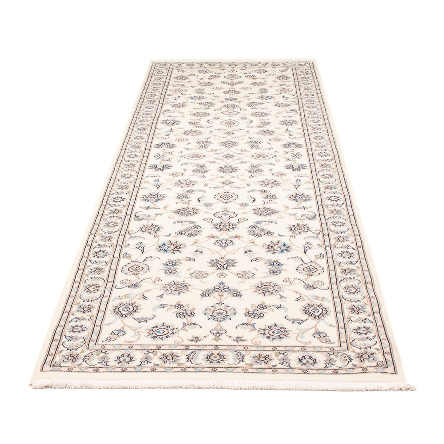 Løber Persisk tæppe - Nain - Premium - 296 x 88 cm - creme