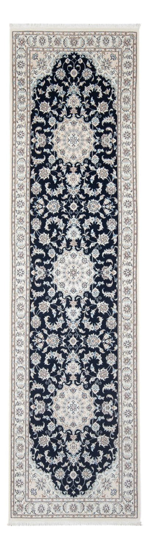 Løber Persisk tæppe - Nain - Premium - 300 x 88 cm - mørkeblå