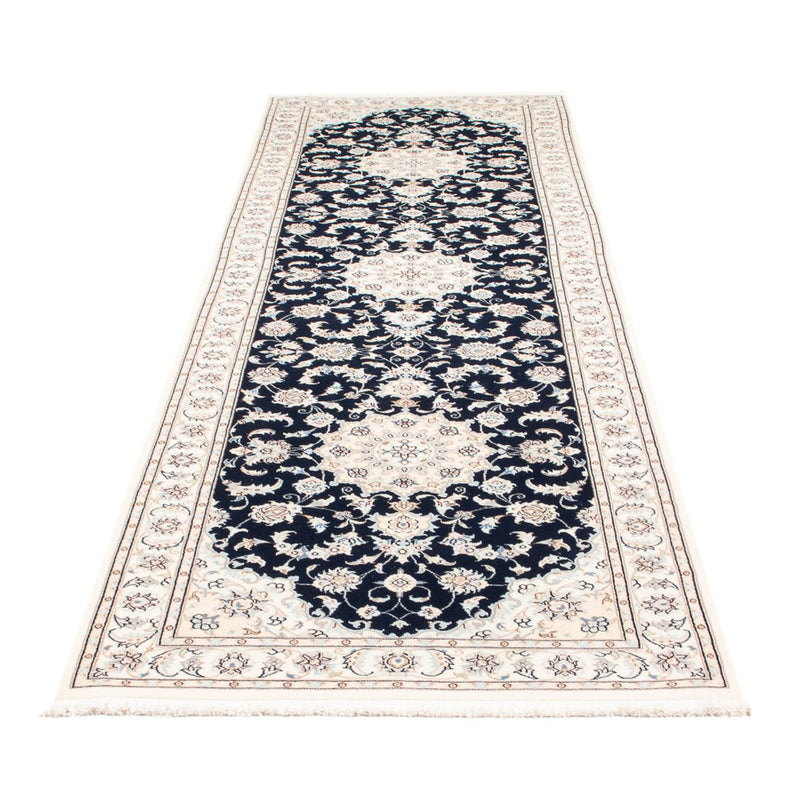 Løber Persisk tæppe - Nain - Premium - 300 x 88 cm - mørkeblå