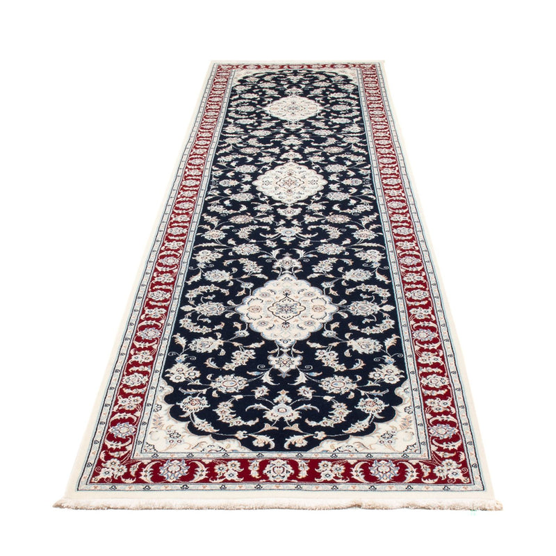 Løber Persisk tæppe - Nain - Premium - 353 x 85 cm - mørkeblå