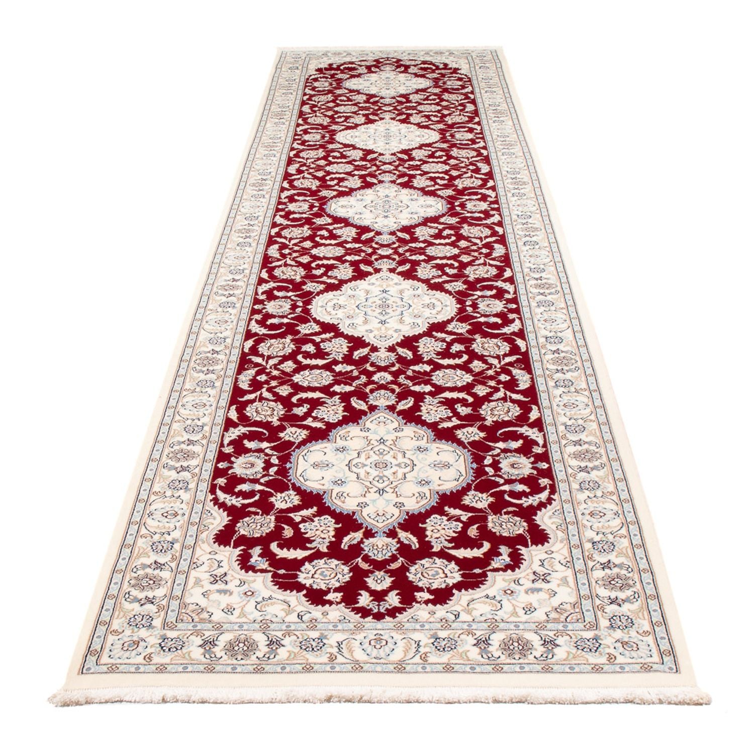 Løber Persisk tæppe - Nain - Premium - 393 x 90 cm - rød