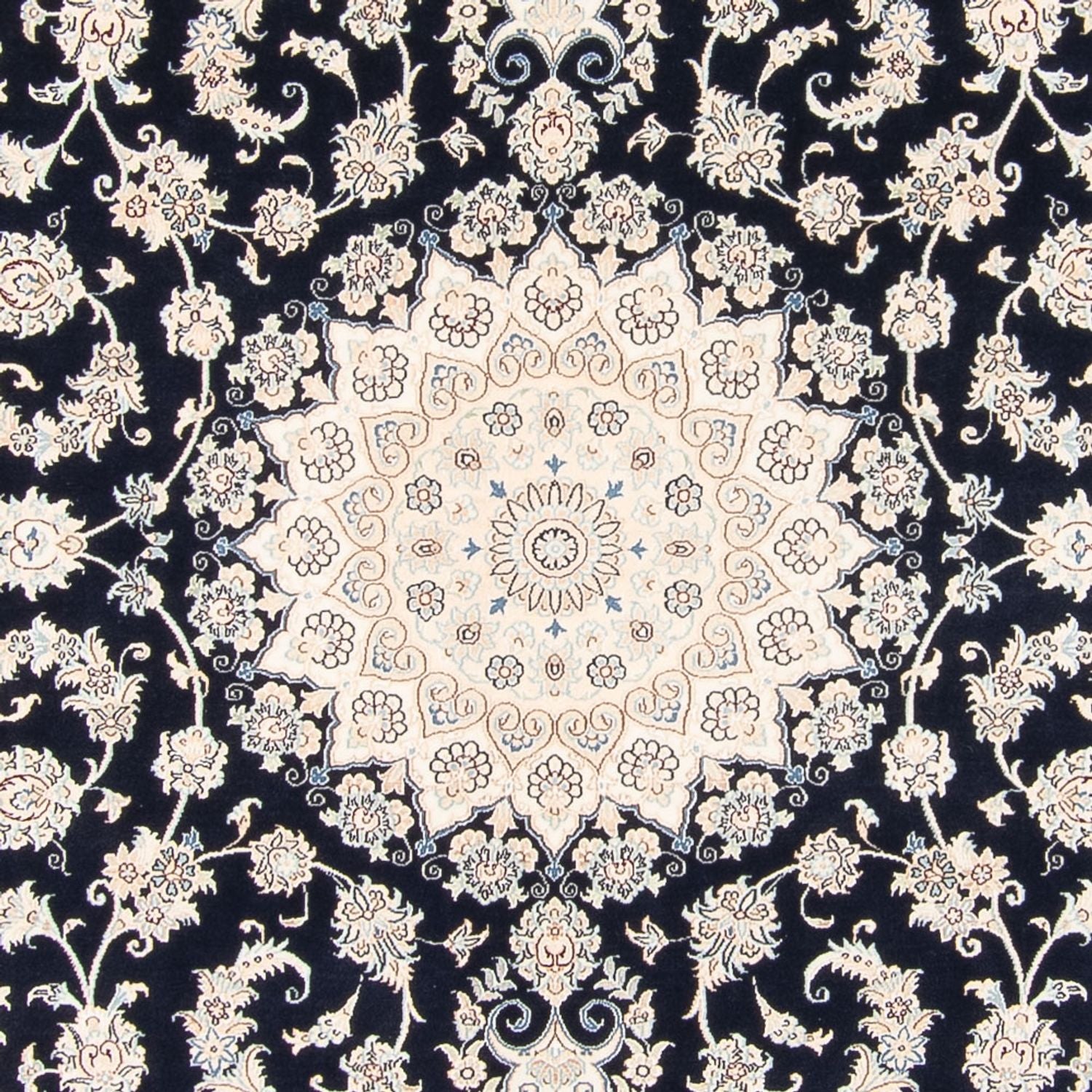 Persisk tæppe - Nain - 263 x 225 cm - mørkeblå
