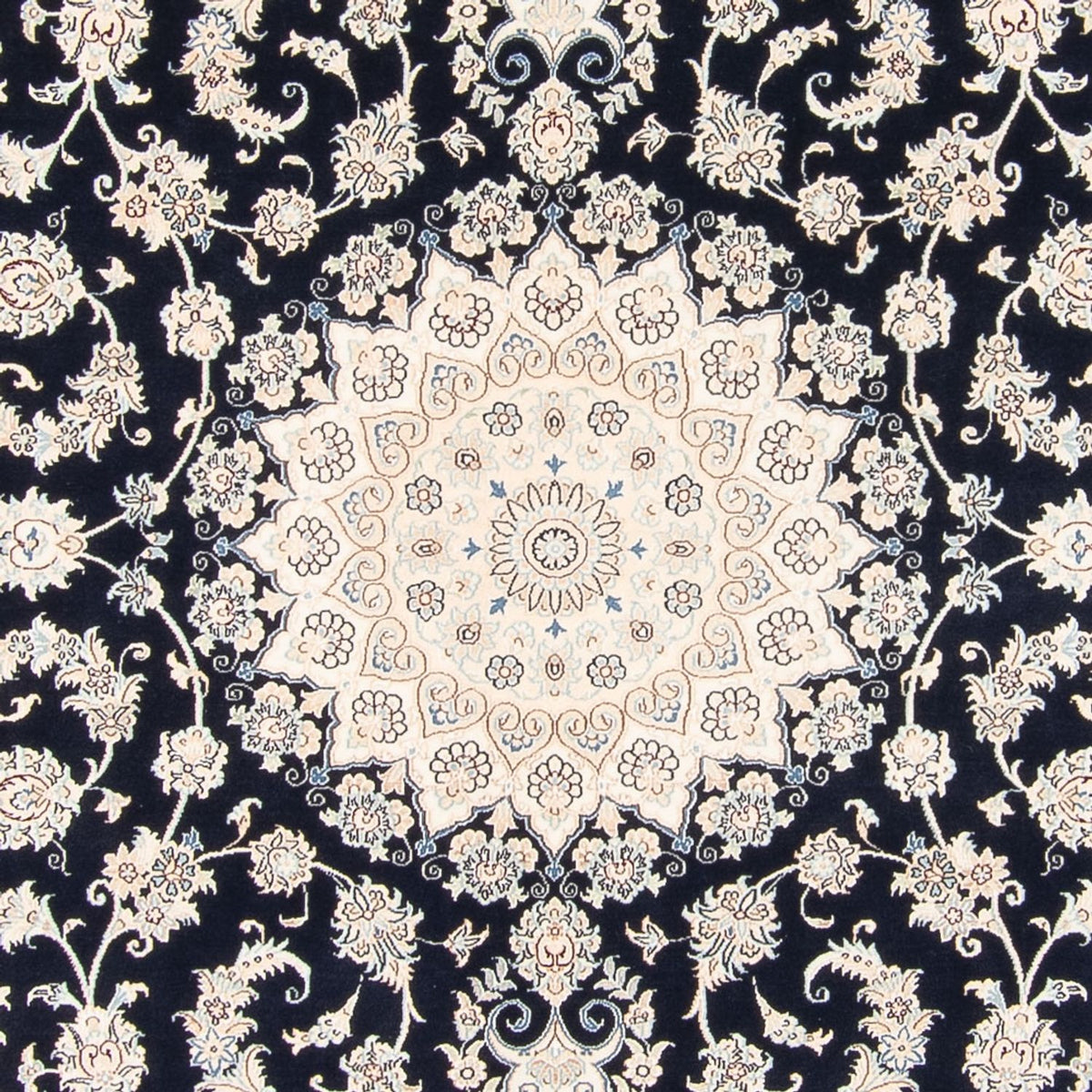 Persisk tæppe - Nain - 263 x 225 cm - mørkeblå