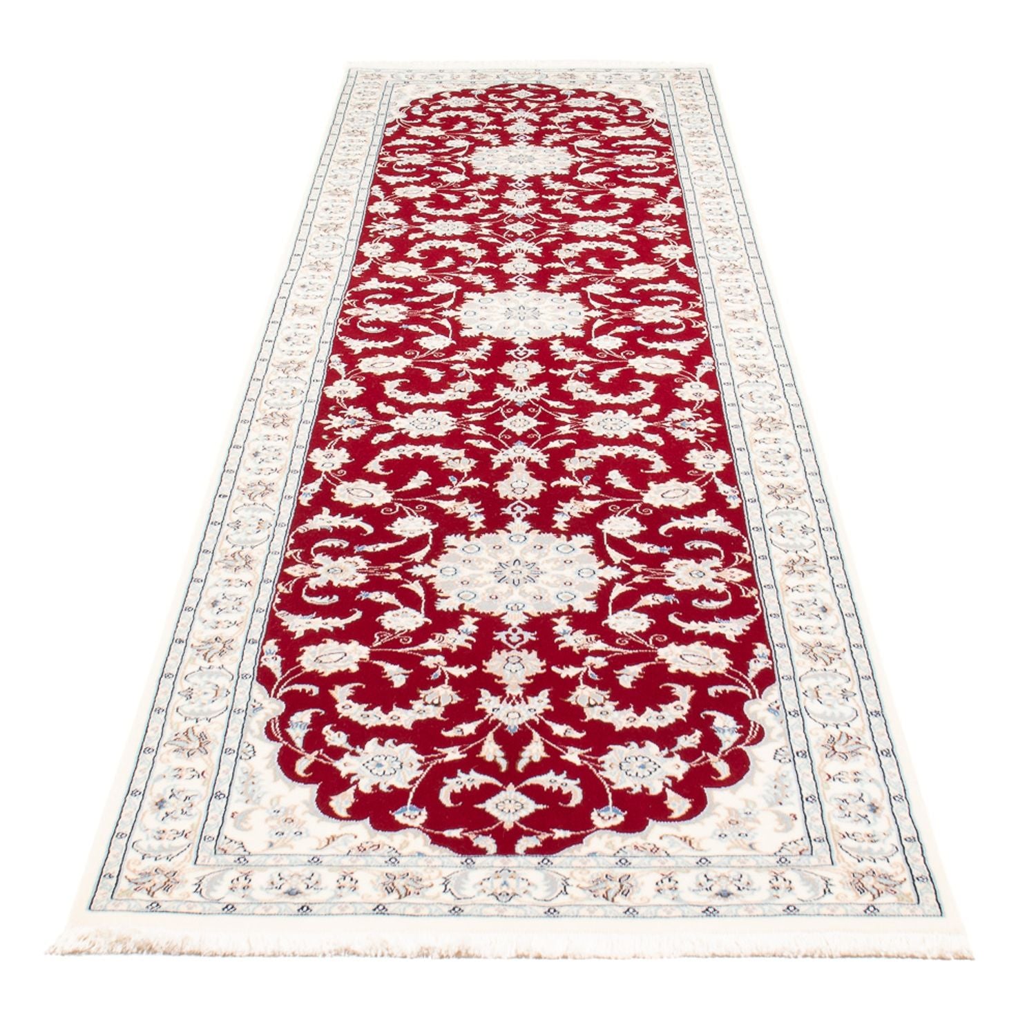 Løber Persisk tæppe - Nain - Premium - 297 x 80 cm - rød