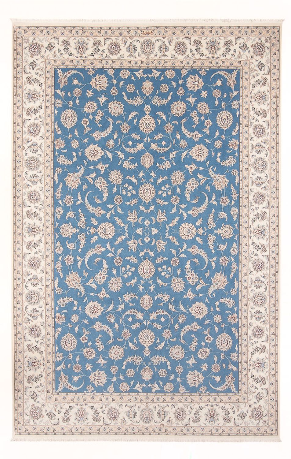 Persisk tæppe - Nain - Premium - 297 x 196 cm - lyseblå