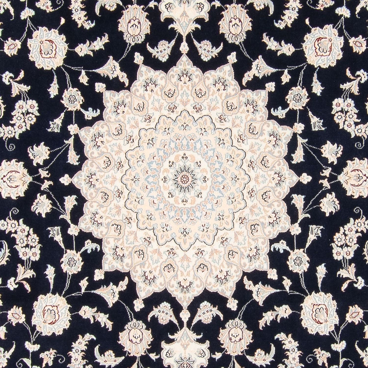 Persisk tæppe - Nain - 266 x 248 cm - mørkeblå