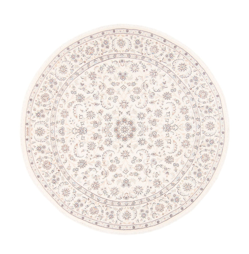 Persisk tæppe - Nain rundt  - 200 x 200 cm - creme