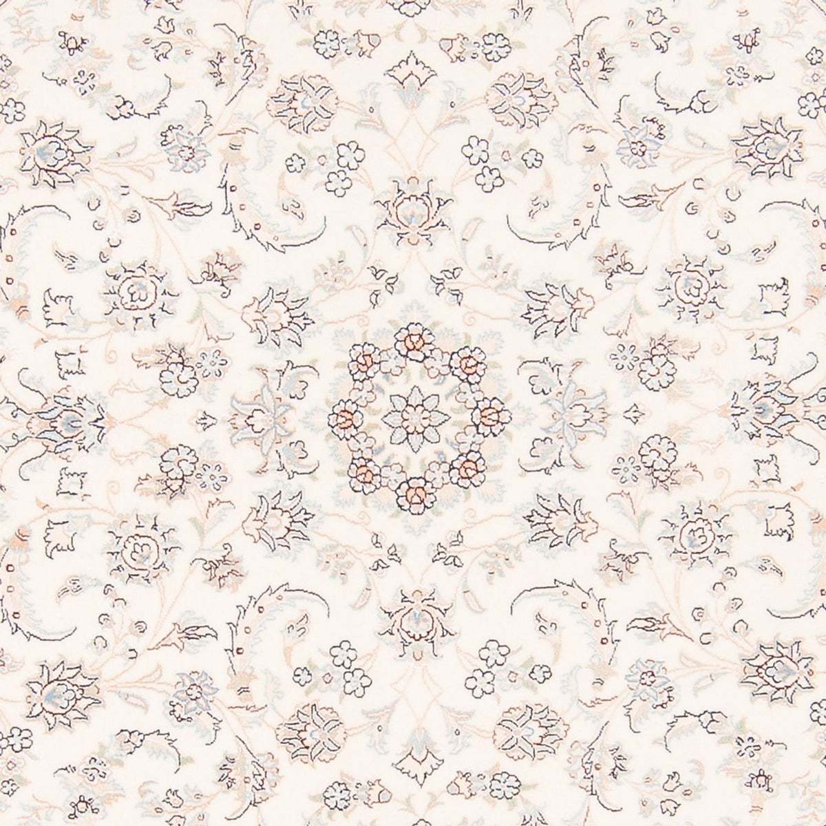 Persisk tæppe - Nain rundt  - 200 x 200 cm - creme