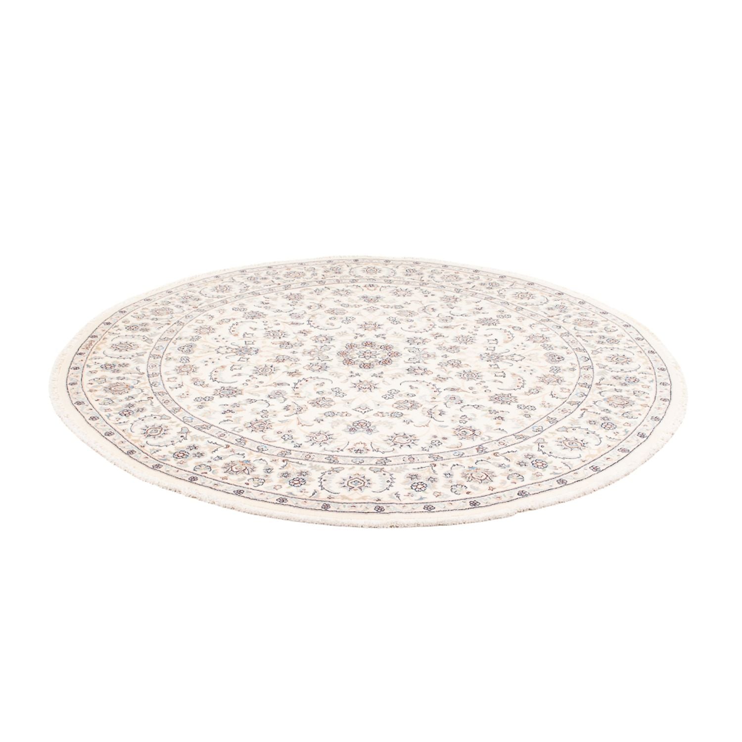 Persisk tæppe - Nain rundt  - 200 x 200 cm - creme