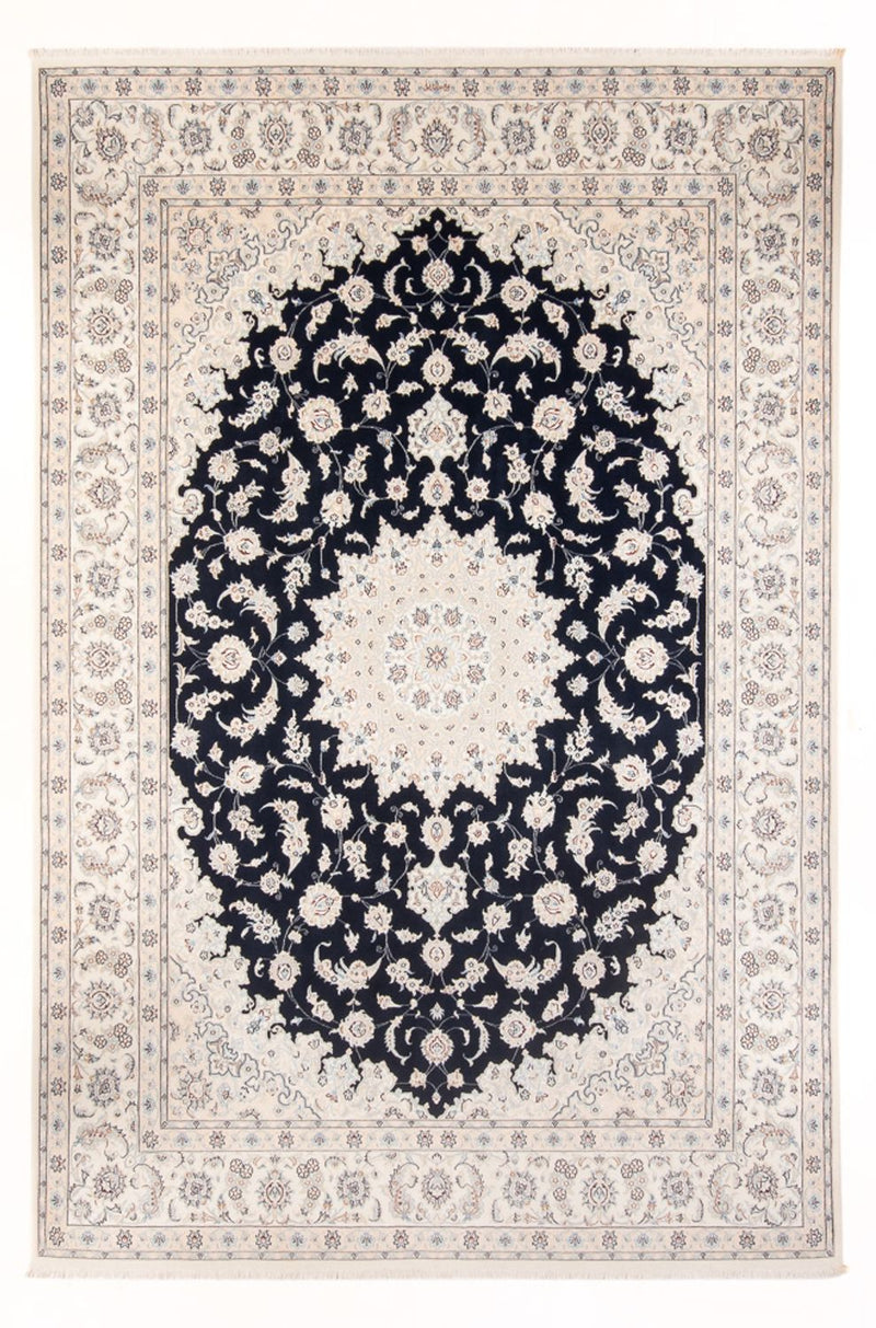 Persisk tæppe - Nain - Premium - 346 x 244 cm - mørkeblå