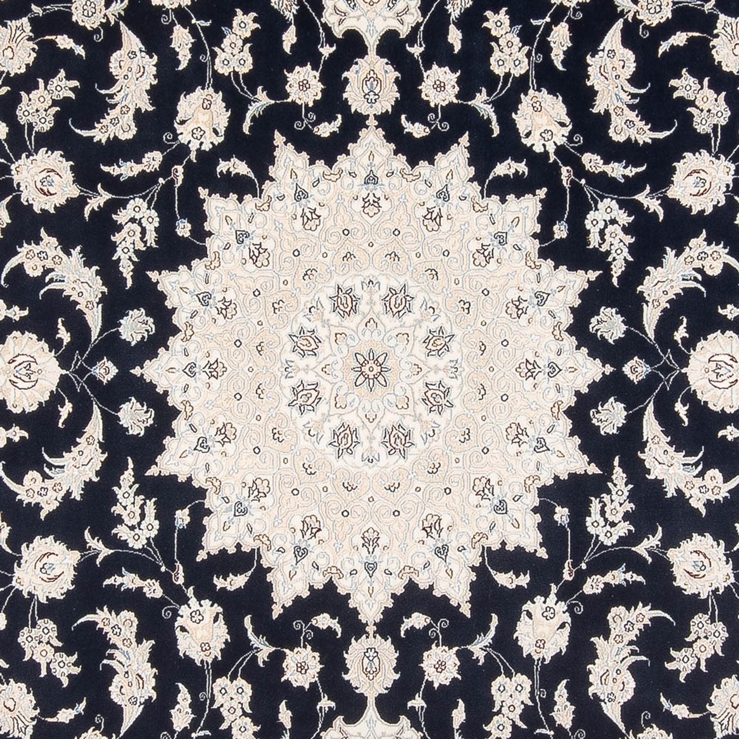 Persisk tæppe - Nain - Premium - 346 x 244 cm - mørkeblå