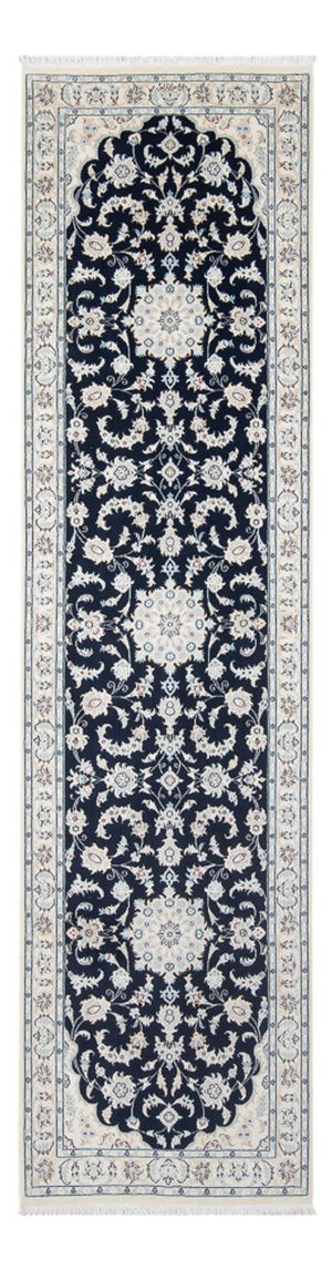 Løber Persisk tæppe - Nain - Premium - 297 x 81 cm - mørkeblå