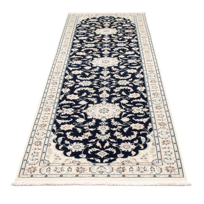 Løber Persisk tæppe - Nain - Premium - 297 x 81 cm - mørkeblå