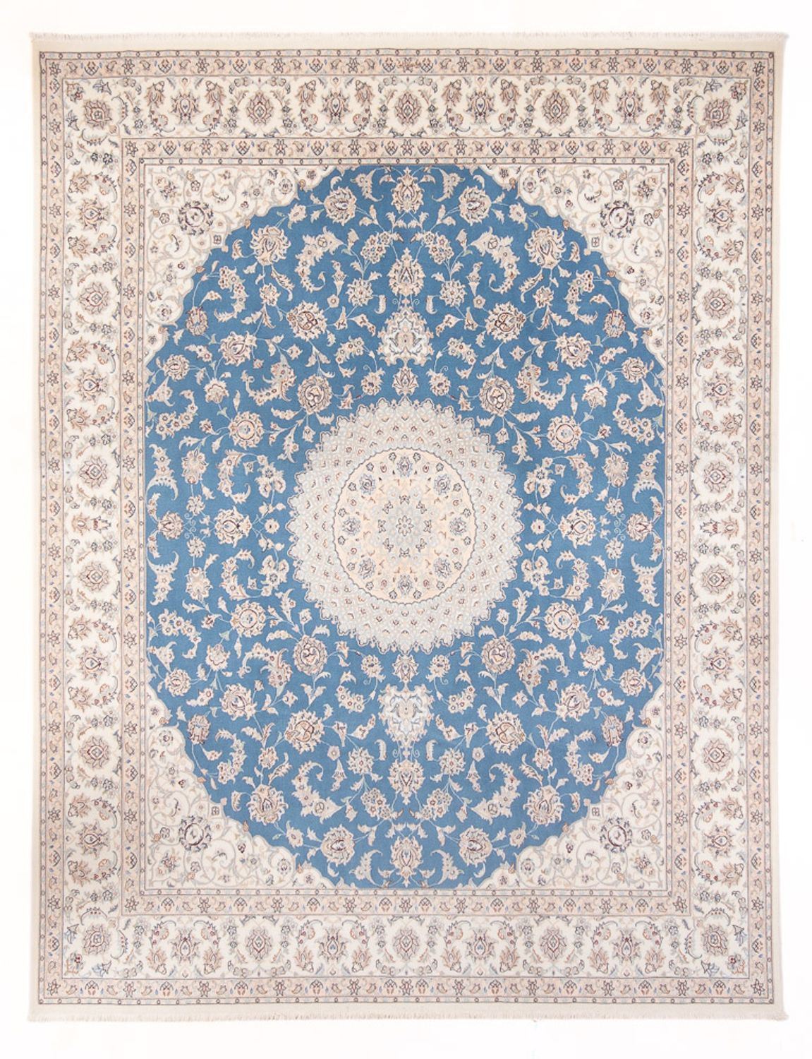 Persisk tæppe - Nain - Premium - 303 x 247 cm - lyseblå