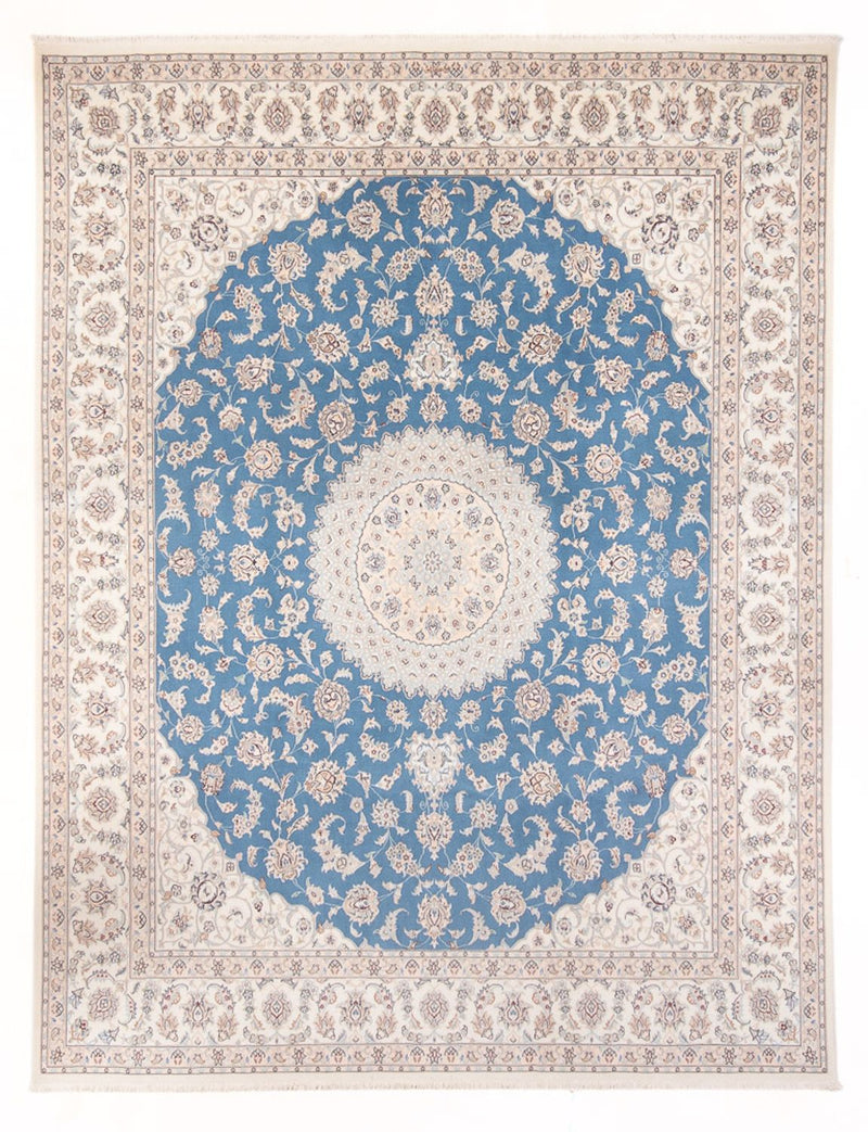 Persisk tæppe - Nain - Premium - 303 x 247 cm - lyseblå