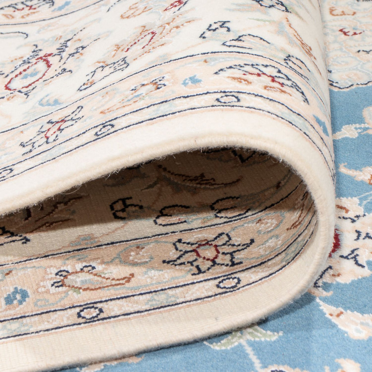 Persisk tæppe - Nain - Premium - 303 x 247 cm - lyseblå