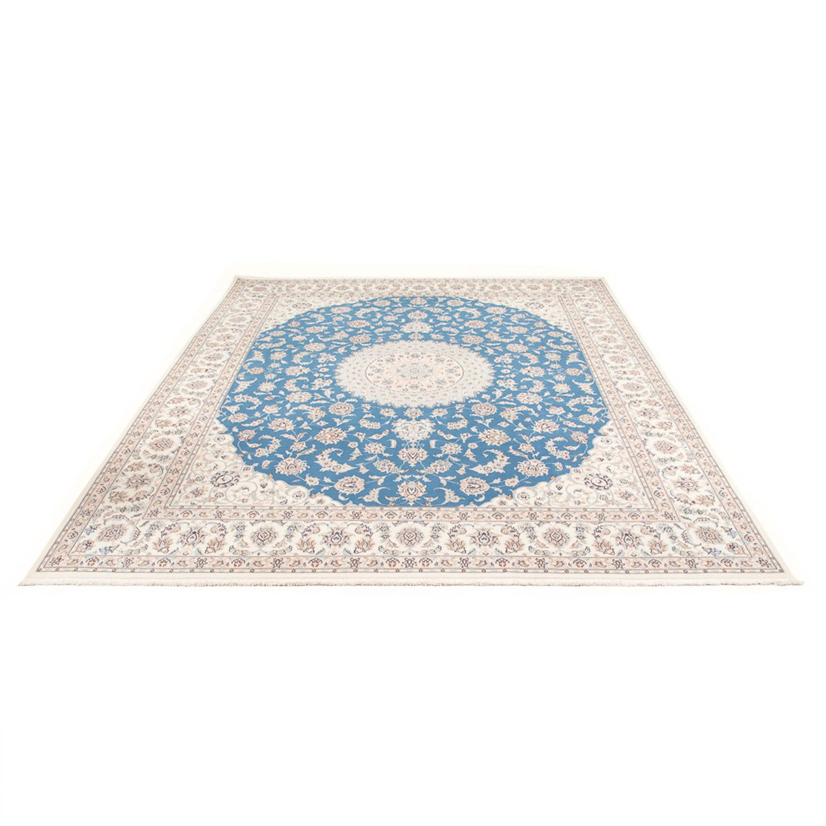 Persisk tæppe - Nain - Premium - 303 x 247 cm - lyseblå