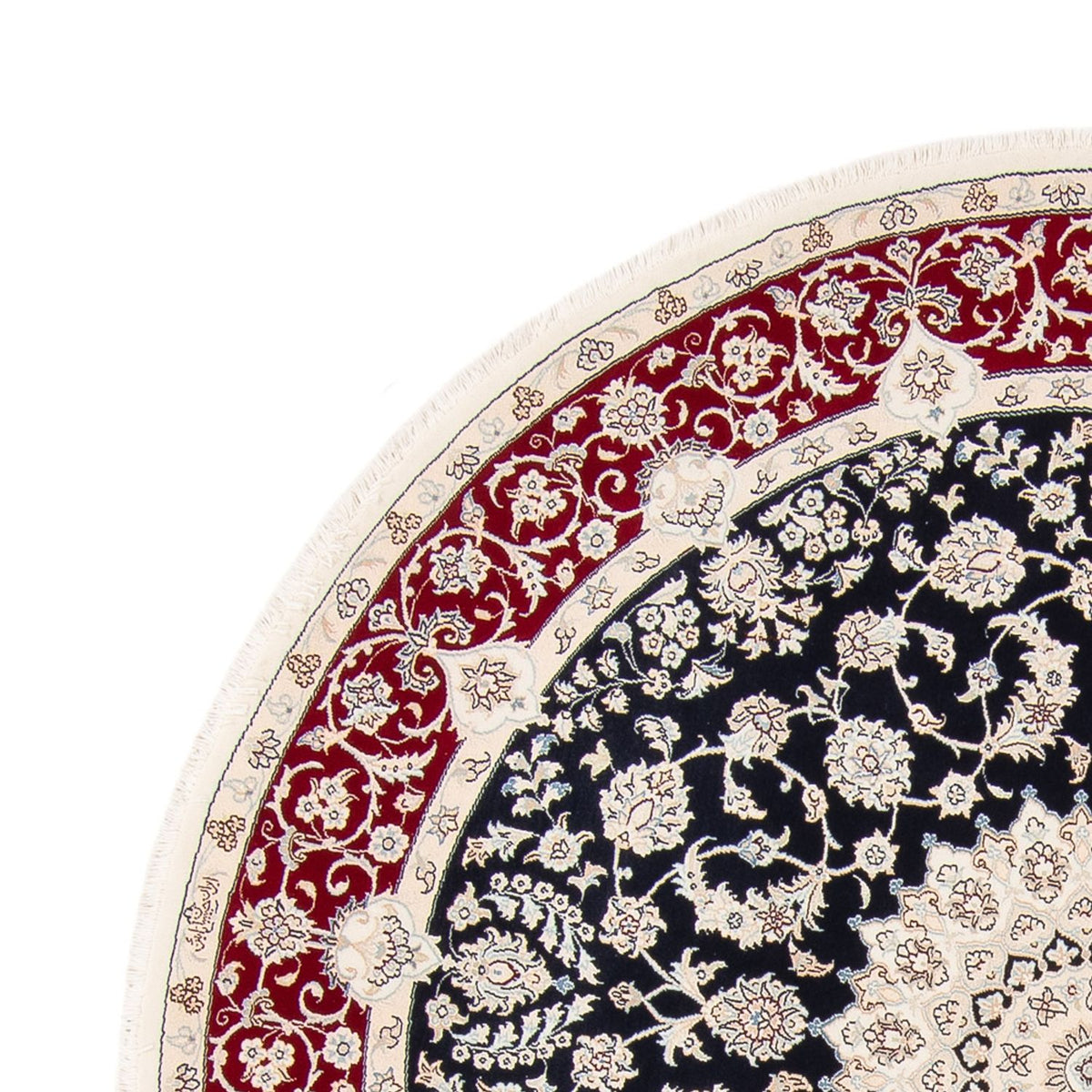 Persisk tæppe - Nain rundt  - 206 x 195 cm - mørkeblå