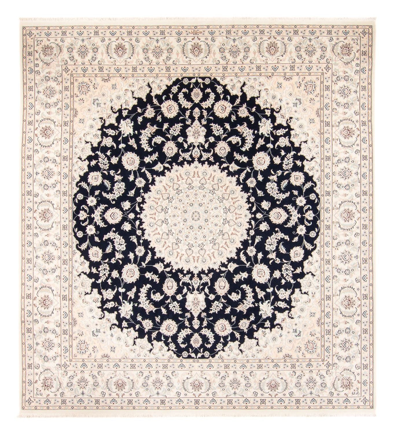 Persisk tæppe - Nain - 268 x 245 cm - mørkeblå