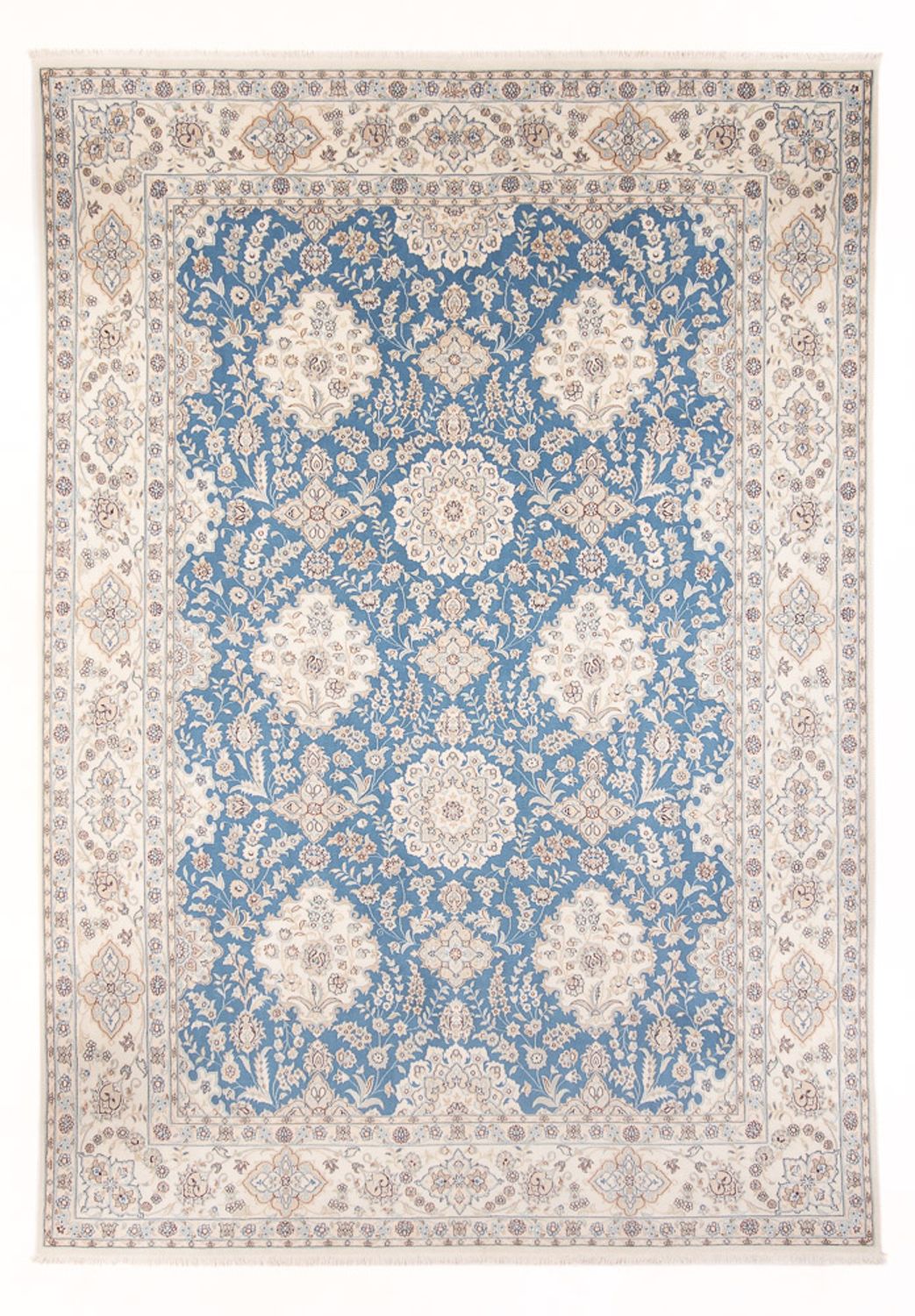Persisk tæppe - Nain - Premium - 335 x 247 cm - lyseblå